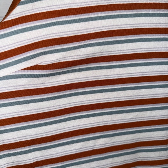 Duluth Trading Co. Armachillo Striped Tank Top | 2X | Rust Sage White 100% Cotto - Picture 5 of 5